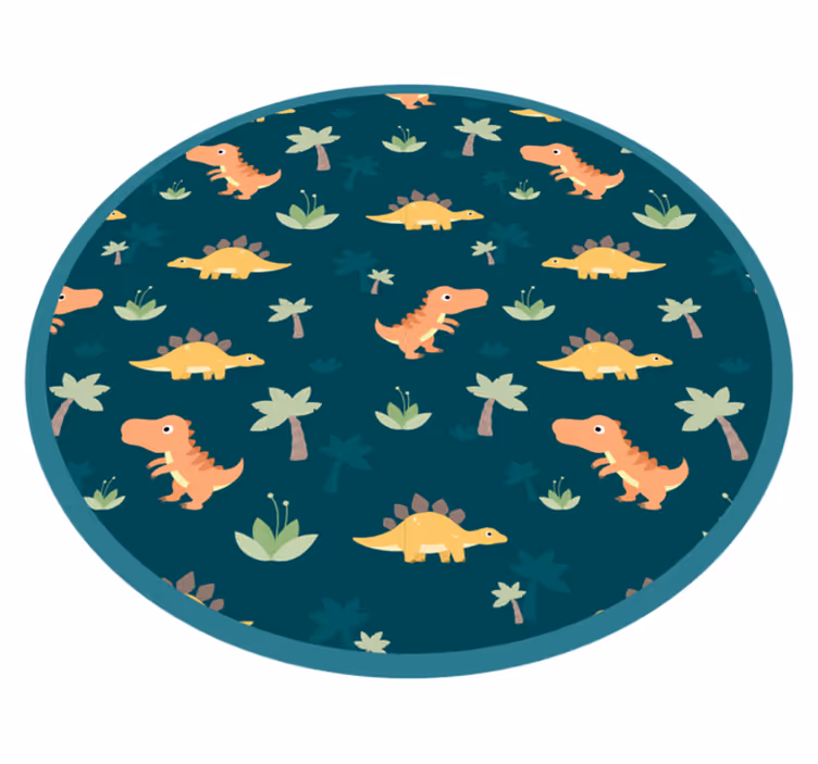 Vinyl Teppich Kinder dinosaurier-rundbild - TenStickers