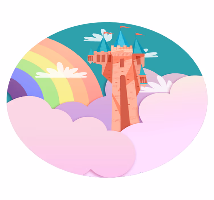 Vinyl Teppich Kinderzimmer schloss fantasie - TenStickers