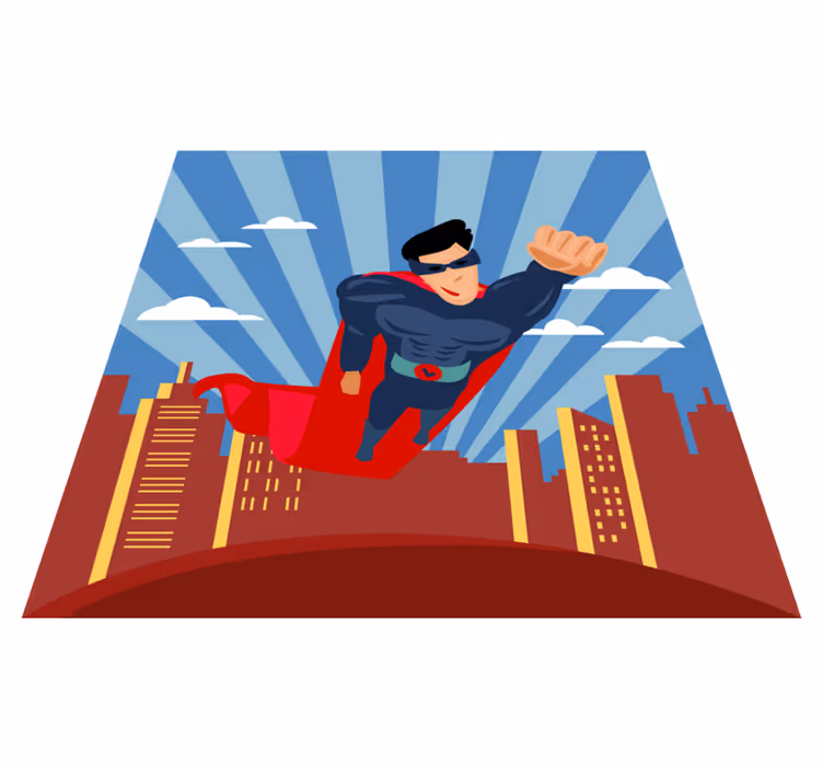 Vinylteppich kindlich superheldenflug - TenStickers