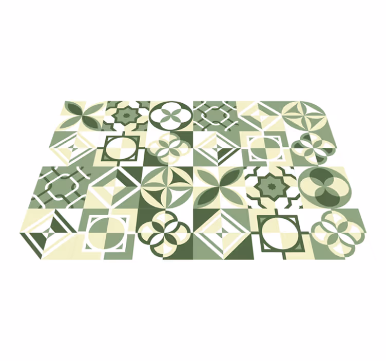 Vinyl teppich fliesenoptik musterfliesen inspiration - TenStickers