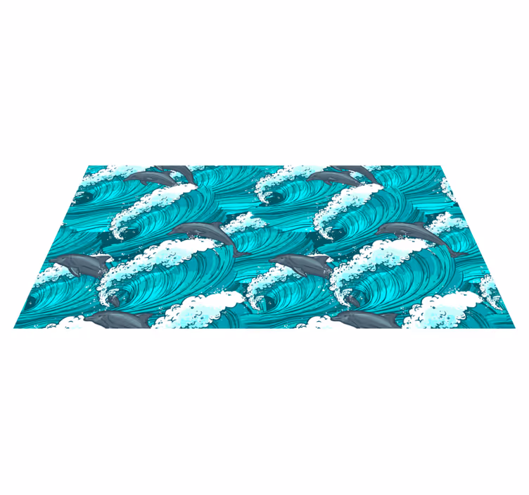 Vinyl Teppich Tiere delphin wellen motiv - TenStickers