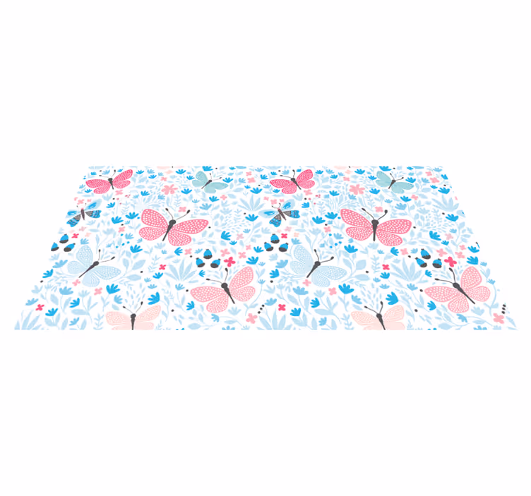 Vinyl Teppich Blumen blumenschmetterling - TenStickers