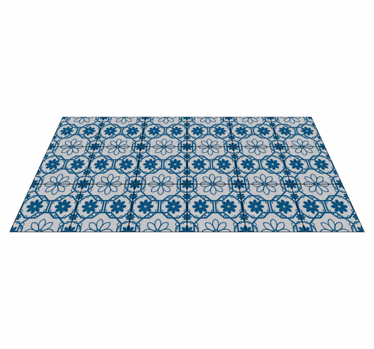 Vinyl Teppich Fliesenoptik blumenmosaikfliese - TenStickers