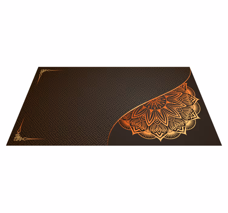 Vinyl teppich mandala mit ecken-design - TenStickers