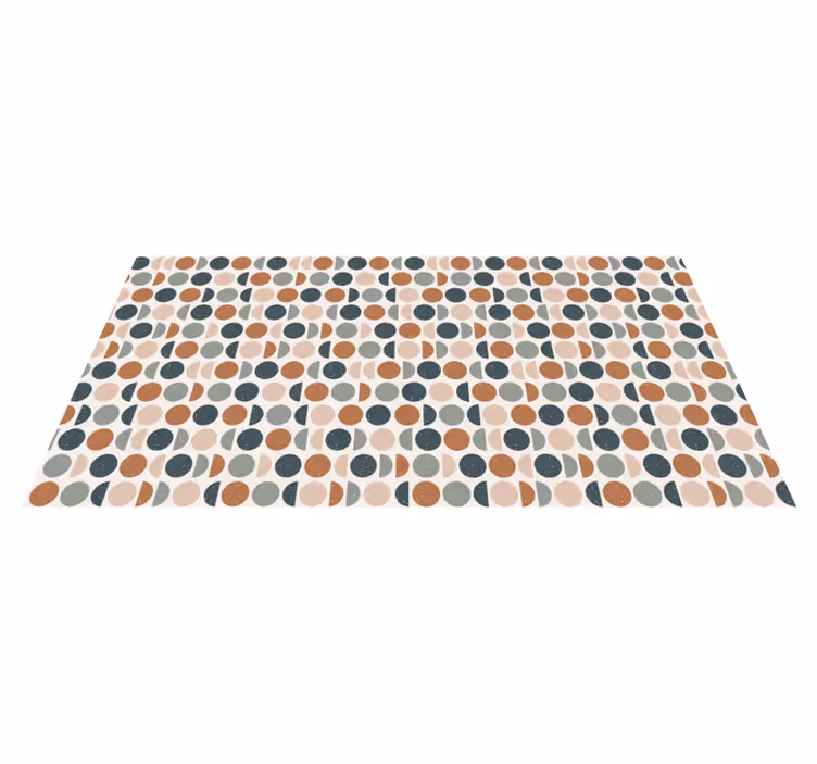 Vinyl teppich geometrisch retro punkte muster - TenStickers
