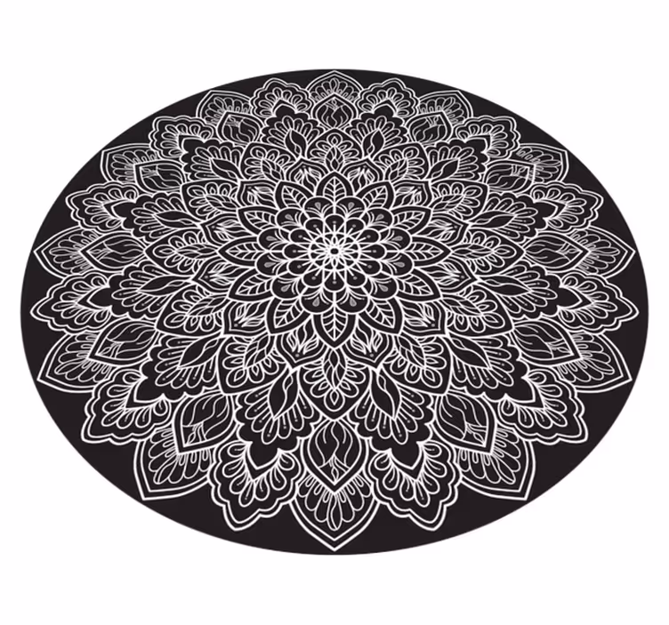 Vinyl Teppich Mandala elegantes monochromes konzept - TenStickers