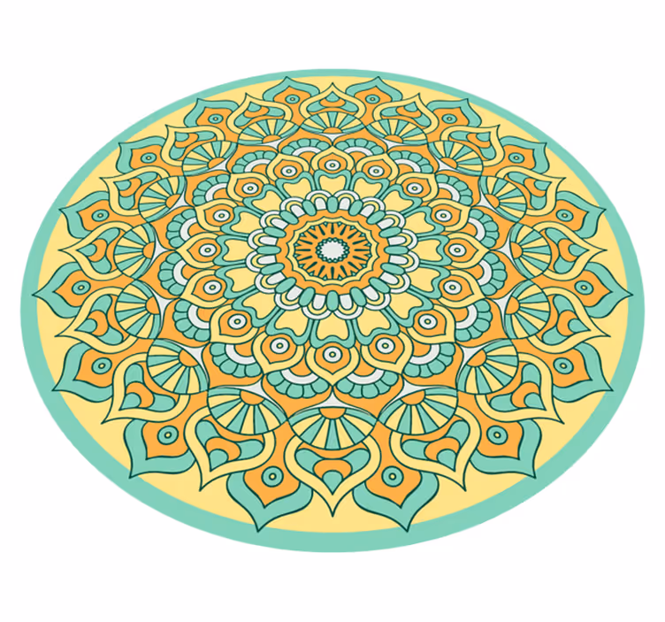 Vinyl teppich mandala im kreisförmigen design - TenStickers