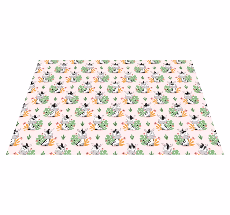 Vinylteppich kindlich zebra-dschungel-muster - TenStickers