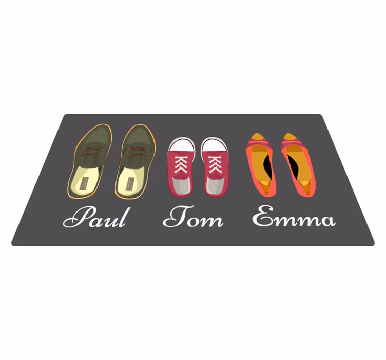 Vinyl Teppich mit Namen anpassbares schuhwerk - TenStickers