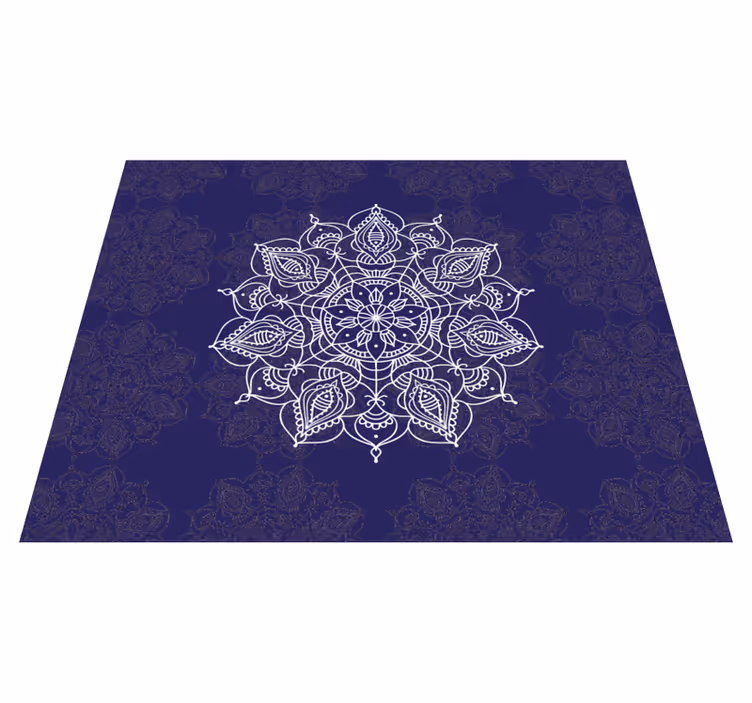 Vinyl teppich mandala mit filigranem blumendesign - TenStickers