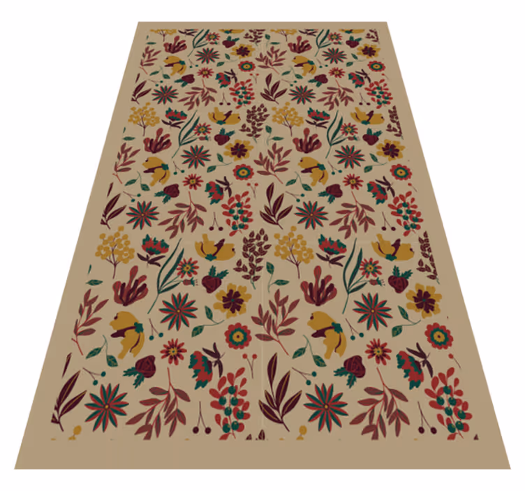 Vinyl Teppich Blumen botanische herbstmotive - TenStickers