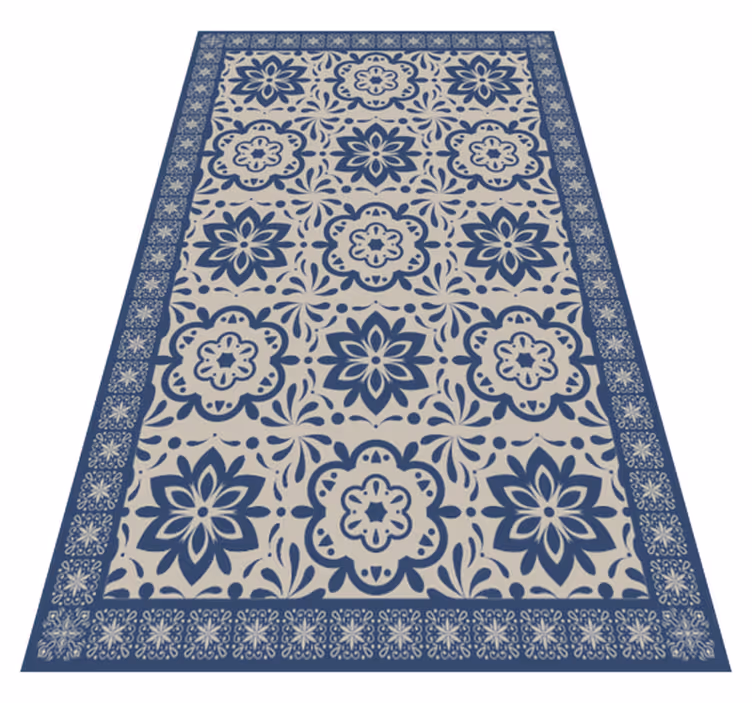 Vinyl Teppich Fliesenoptik blumenmotivmuster - TenStickers
