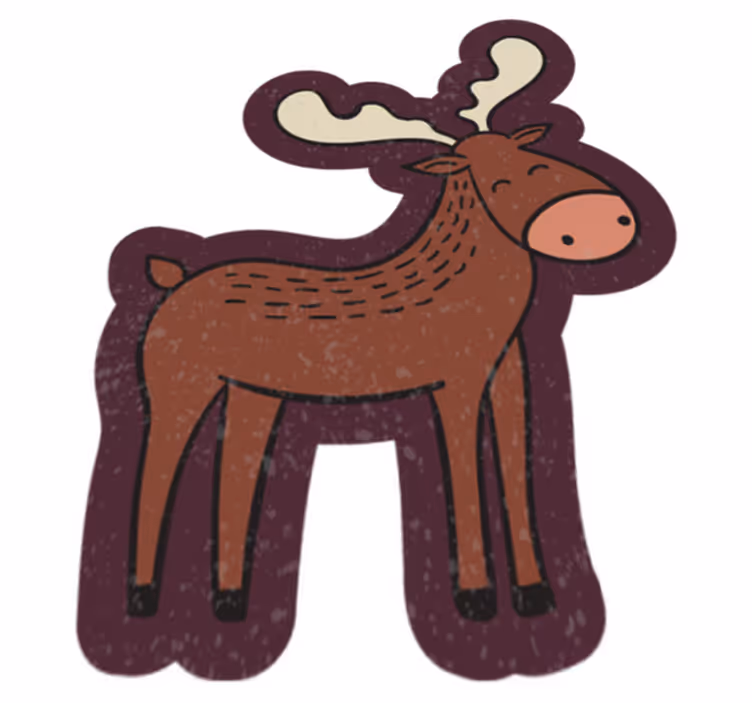 Vinyl Teppich Tiere cartoon-elch - TenStickers