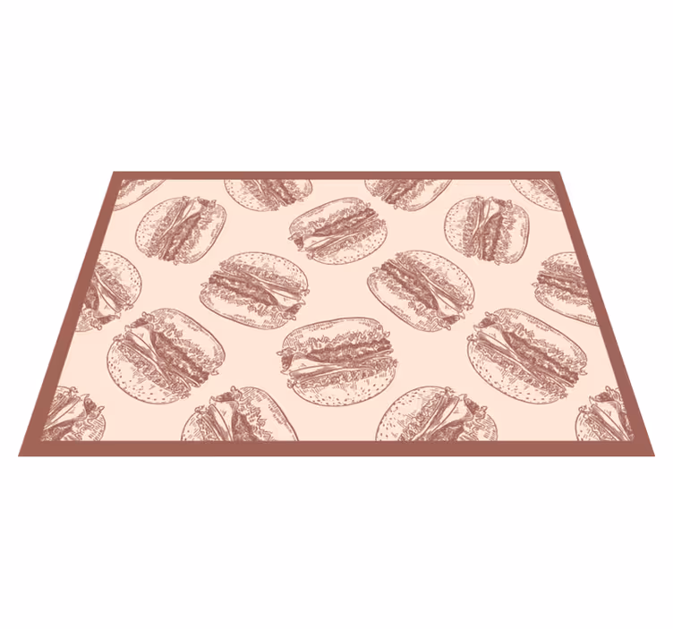Vinyl Teppich Küche Burger Illustrationen - TenStickers