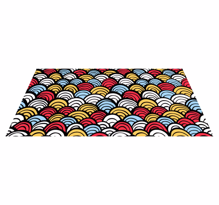 Vinyl Teppich geometrisch bunte Hügel - TenStickers