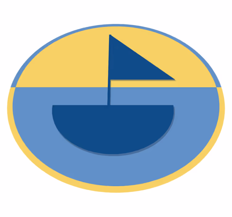 Vinyl Teppich geometrisch geometrisches segelbootmotiv - TenStickers