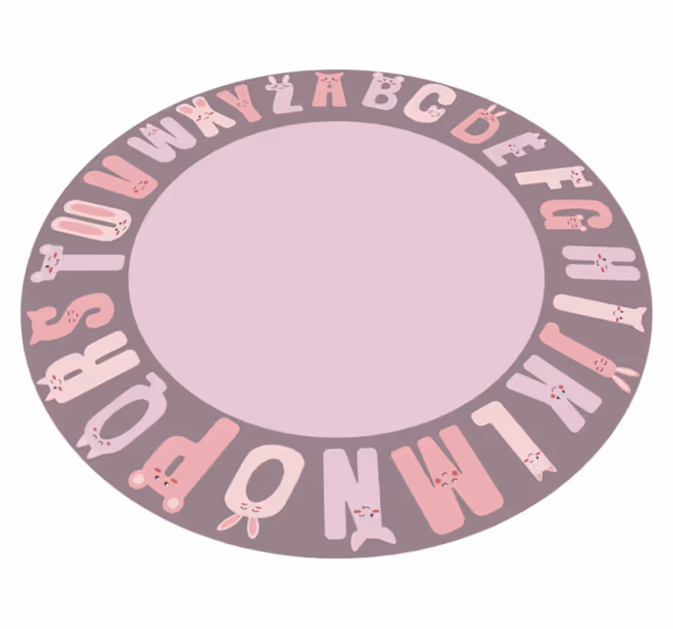 Vinyl Teppich Alphabet rosa Hasendesign - TenStickers