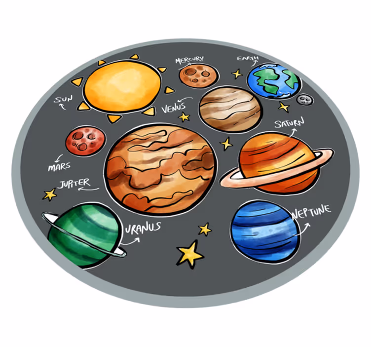 Vinyl Teppich Spiele Sonnensystem - TenStickers