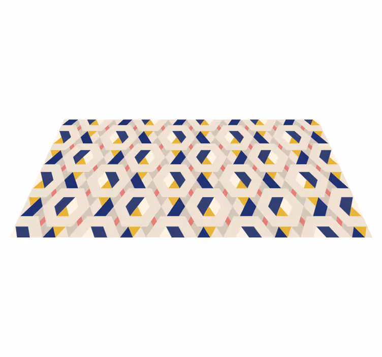 Vinyl Teppich modern sechseckiges geometrisches motiv - TenStickers