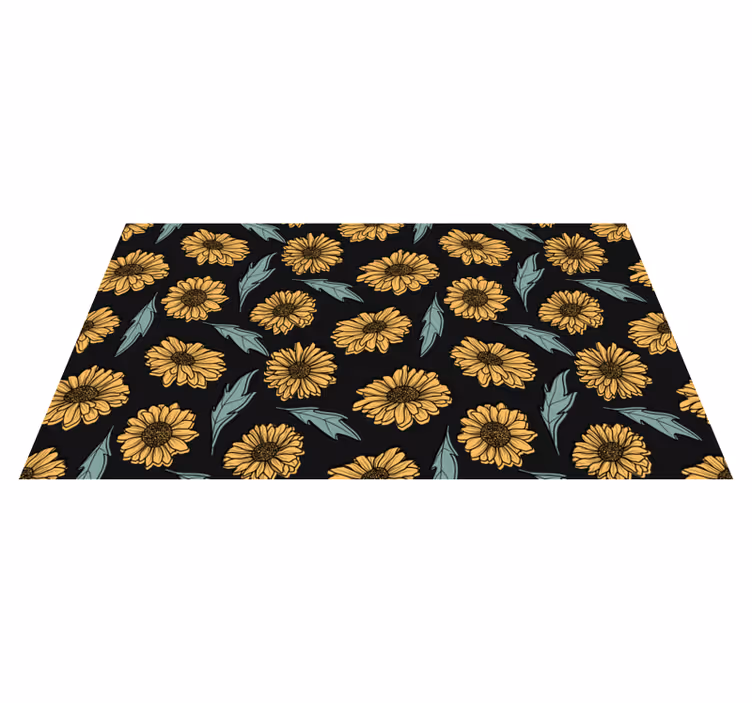 Vinyl Teppich Blumen Sonnenblumen Motiv - TenStickers