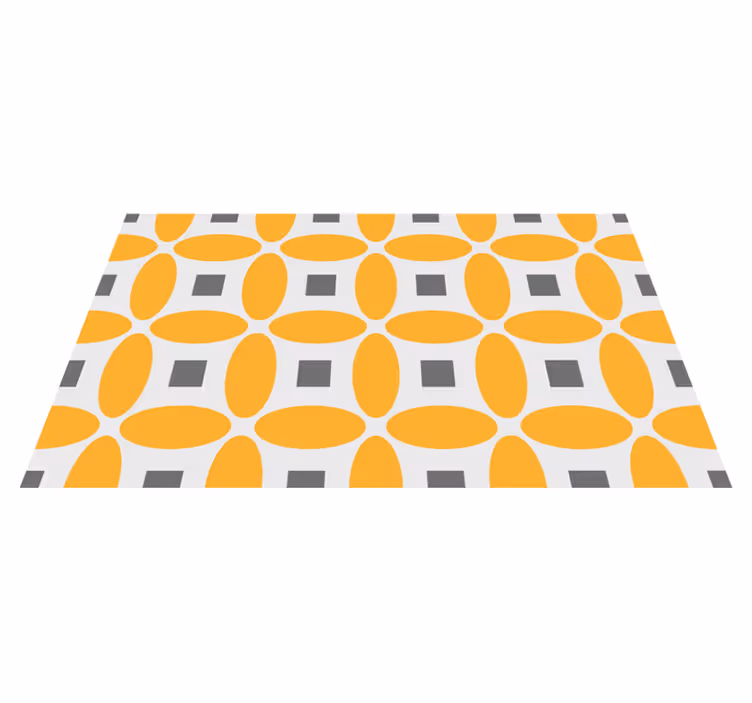 Vinylteppich geometrisch Orangenblüten moderne fliese - TenStickers