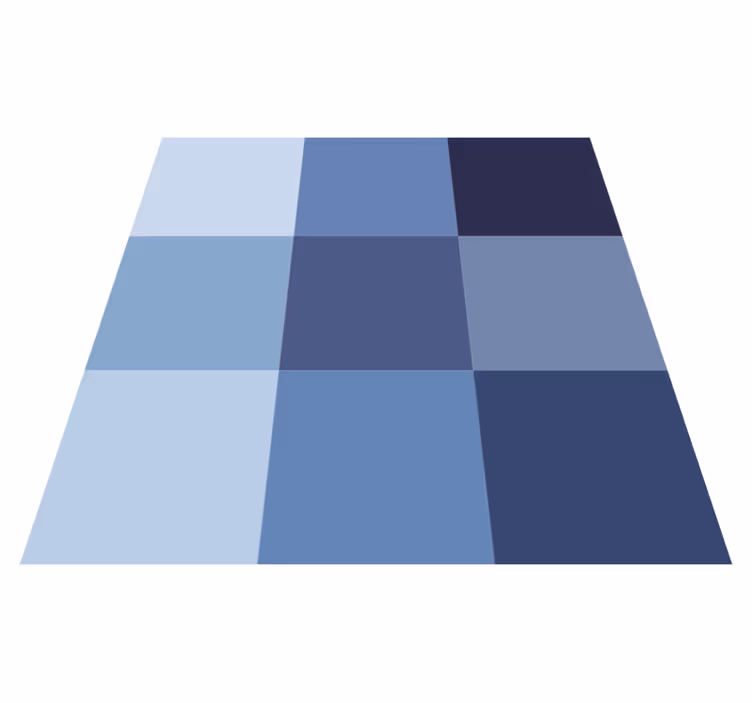 Vinyl Teppich geometrisch blau kariertes muster - TenStickers