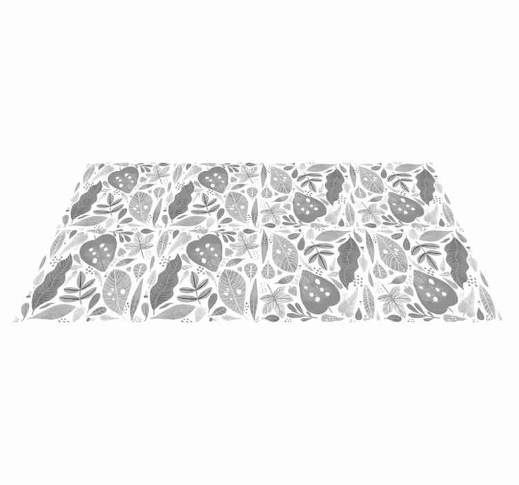 Vinyl Teppich Natur graues blattmuster - TenStickers