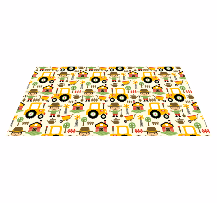 Vinyl Teppich Kinderzimmer Bauern Muster - TenStickers