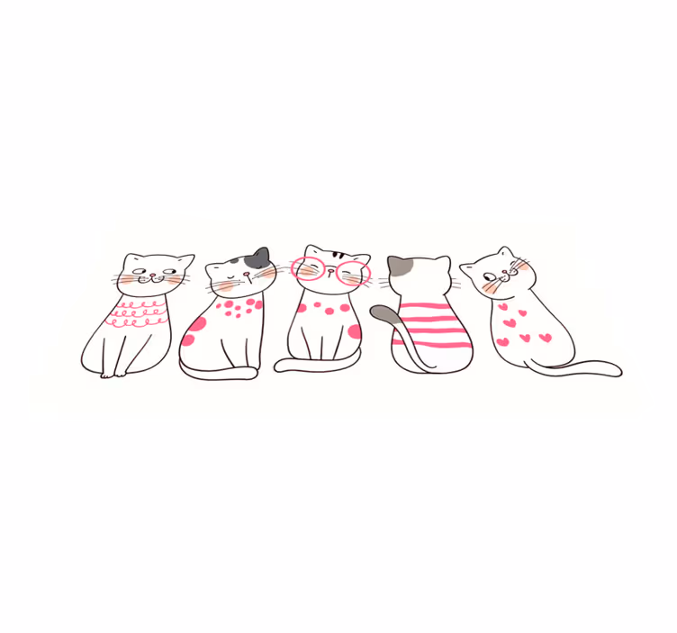 Vinylteppich kindlich verspielte katzenillustrationen - TenStickers