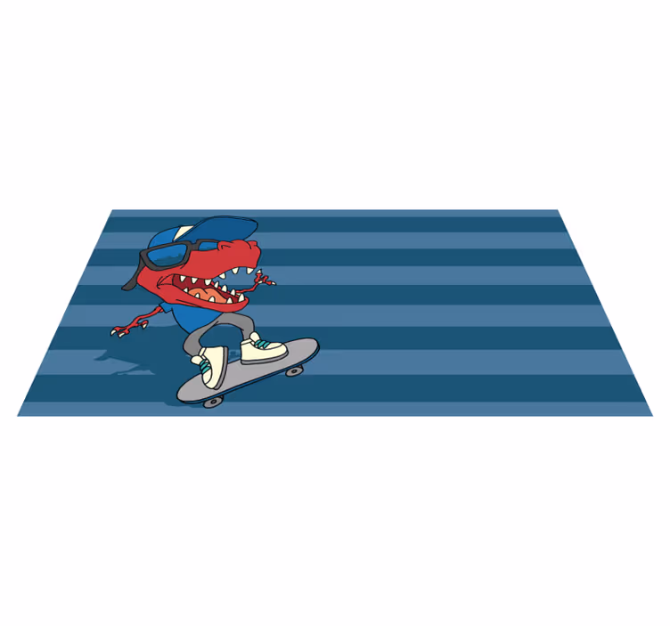 Vinylteppich kindlich skateboard-dinosaurier - TenStickers