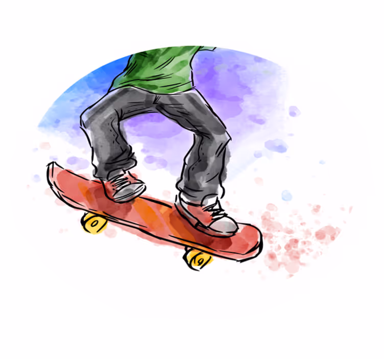 Vinylteppich kindlich skateboard-abbildung - TenStickers