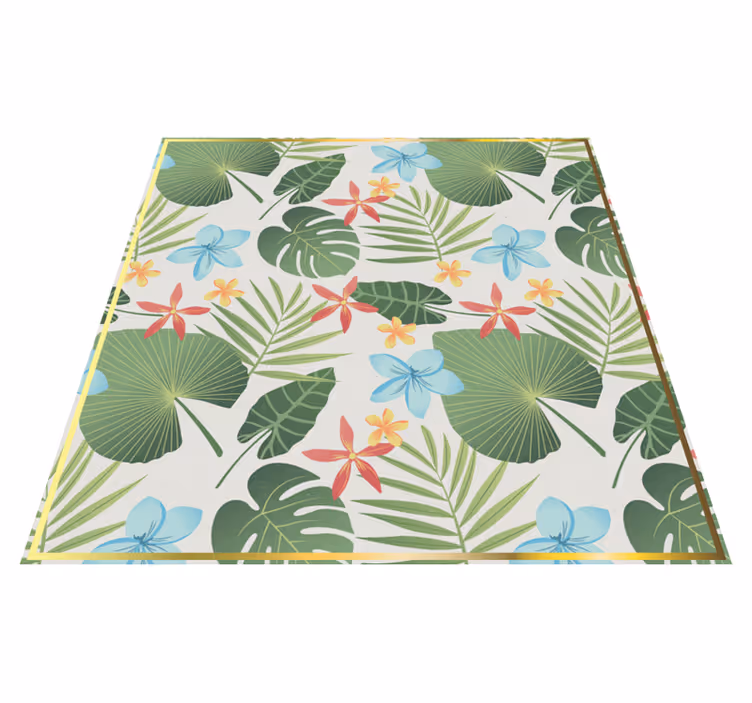 Vinyl teppich blumen im tropischen blumen design - TenStickers