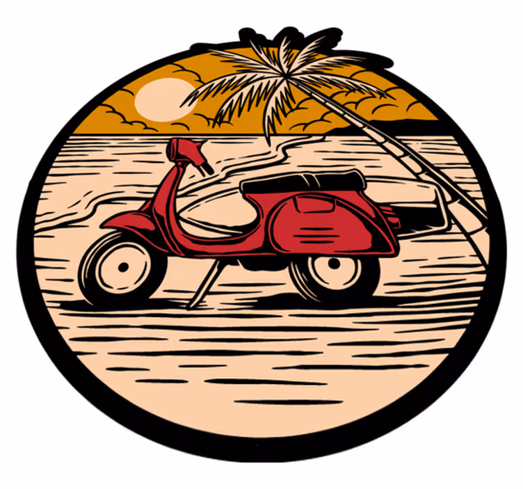 Vinylteppich kindlich tropische rollerszene - TenStickers