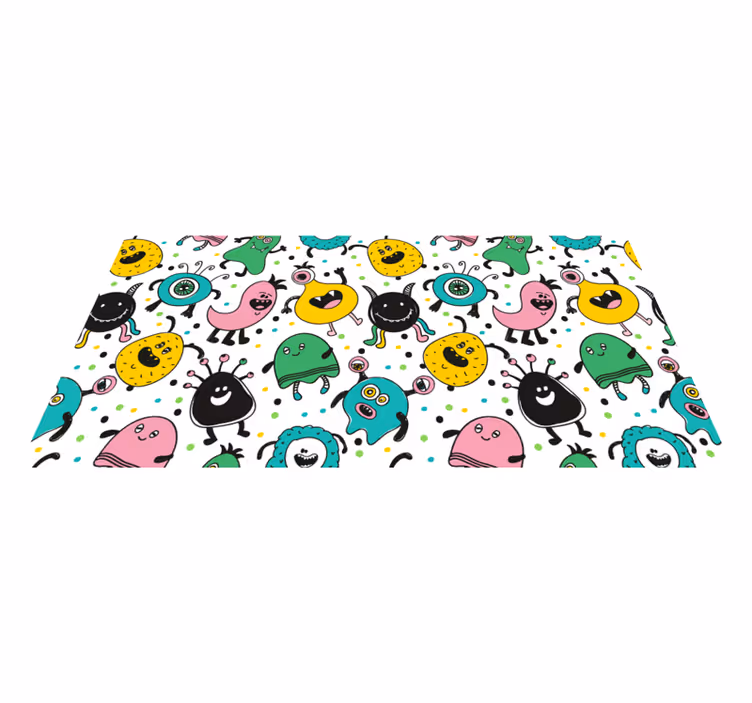 Vinylteppich kindlich verspielte monsterillustration - TenStickers