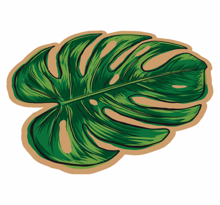 Vinyl Teppich Blumen tropische blattform - TenStickers