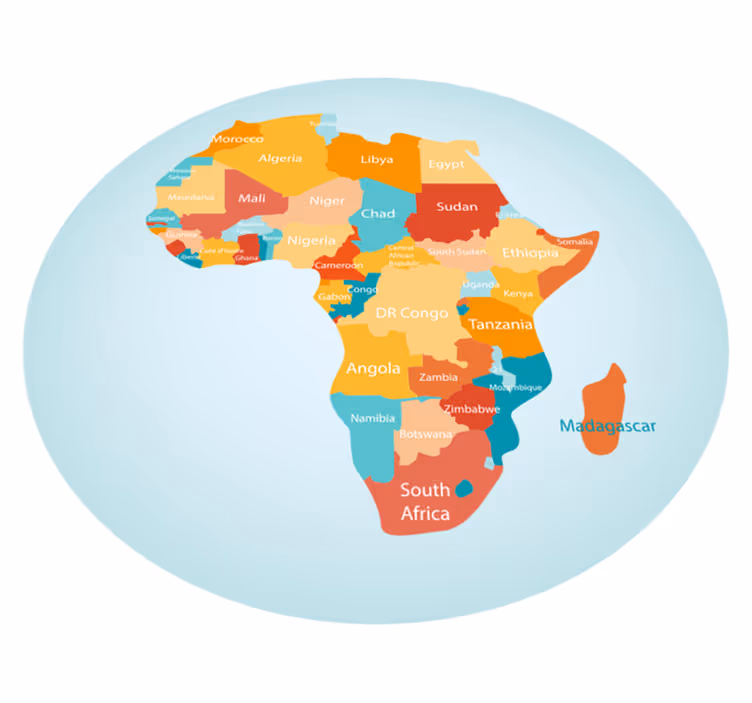 Vinyl Teppich Weltkarte afrika kontur - TenStickers