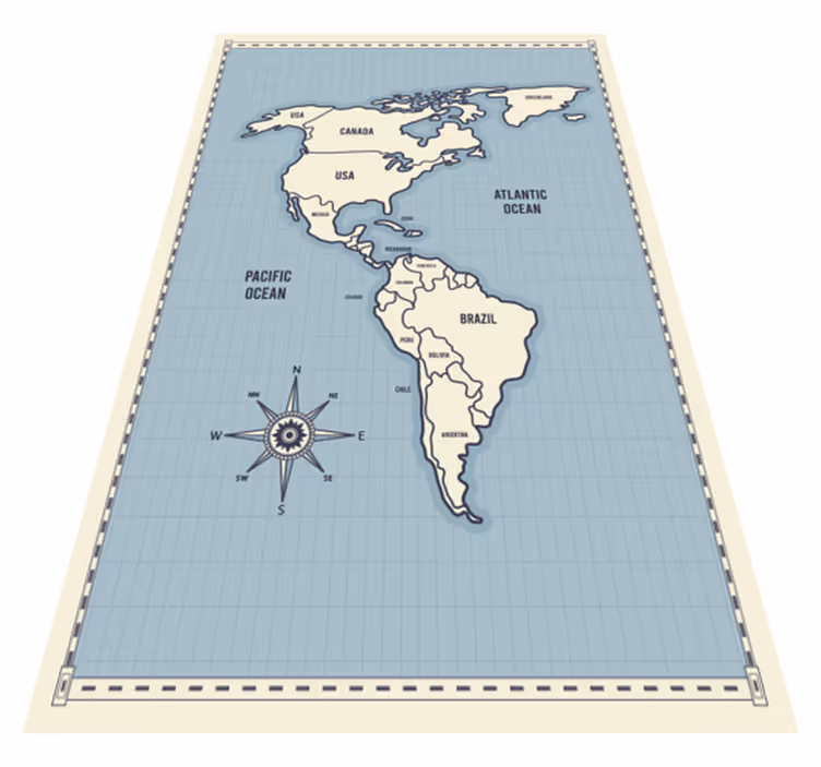 Vinyl Teppich Weltkarte karte von amerika - TenStickers