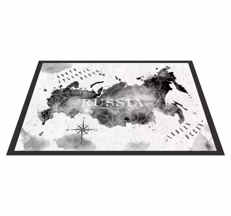 Vinyl teppich weltkarte in monochromer ausführung - TenStickers