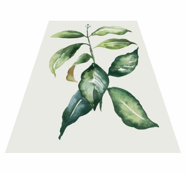 Vinyl Teppich Blumen botanische blattillustration - TenStickers