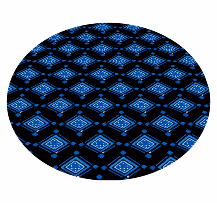 Vinyl Teppich geometrisch blaues rautenmuster - TenStickers