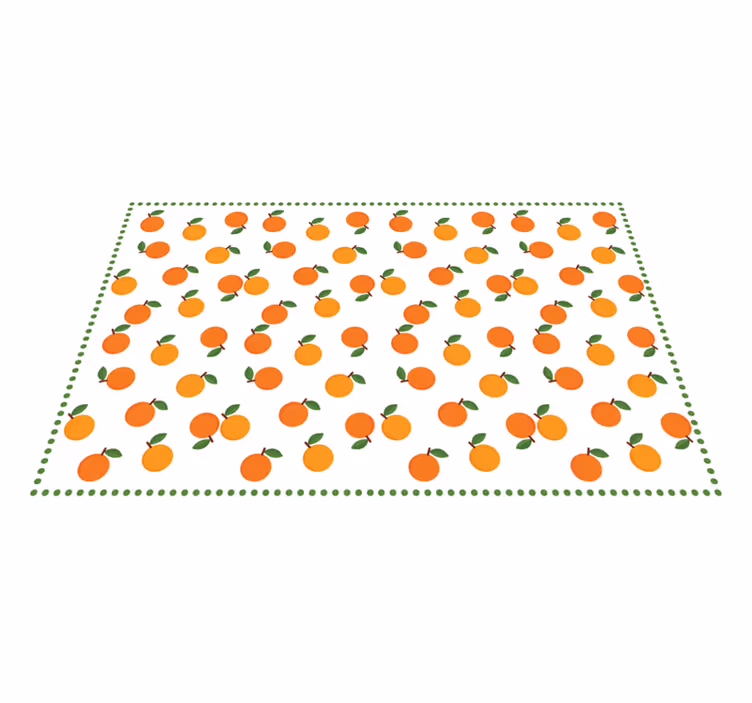 Vinyl Teppich Küche orangefarbenes zitrusmuster - TenStickers