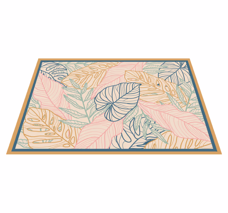 Vinyl teppich natur mit blattmuster tropisch - TenStickers