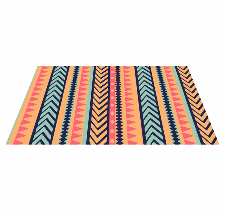 Vinyl Teppich ethnisch lebendige geometrische elemente - TenStickers