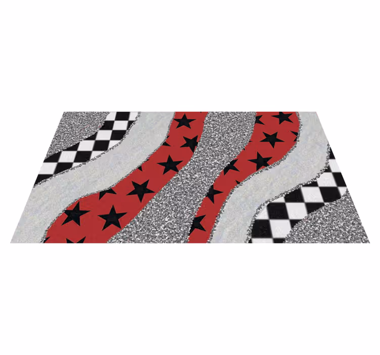 Vinyl Teppich Imitation sternenrote wellen - TenStickers
