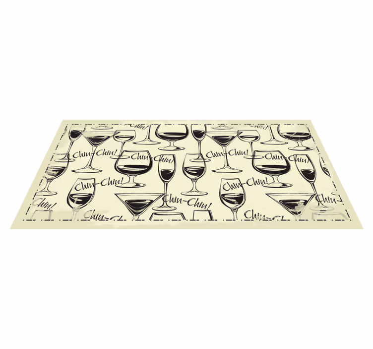Vinyl Teppich Küche prost weingläser - TenStickers