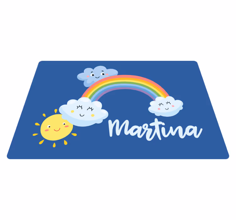 Vinylteppich kindlich mit regenbogenwolken - TenStickers