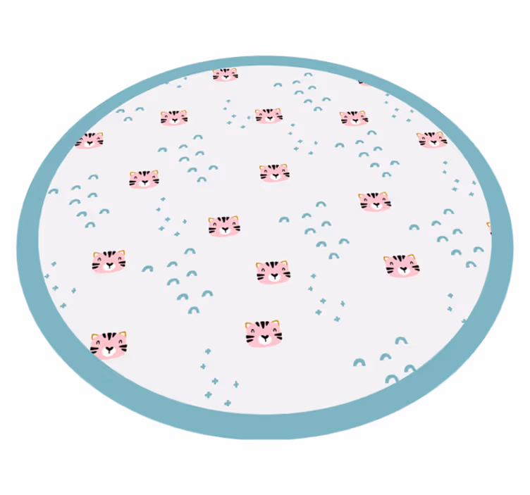 Vinylteppich kindlich blaue regenbögen und rosa katzen - TenStickers