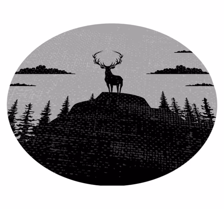 Vinyl Teppich Natur majestätische hirschsilhouette - TenStickers