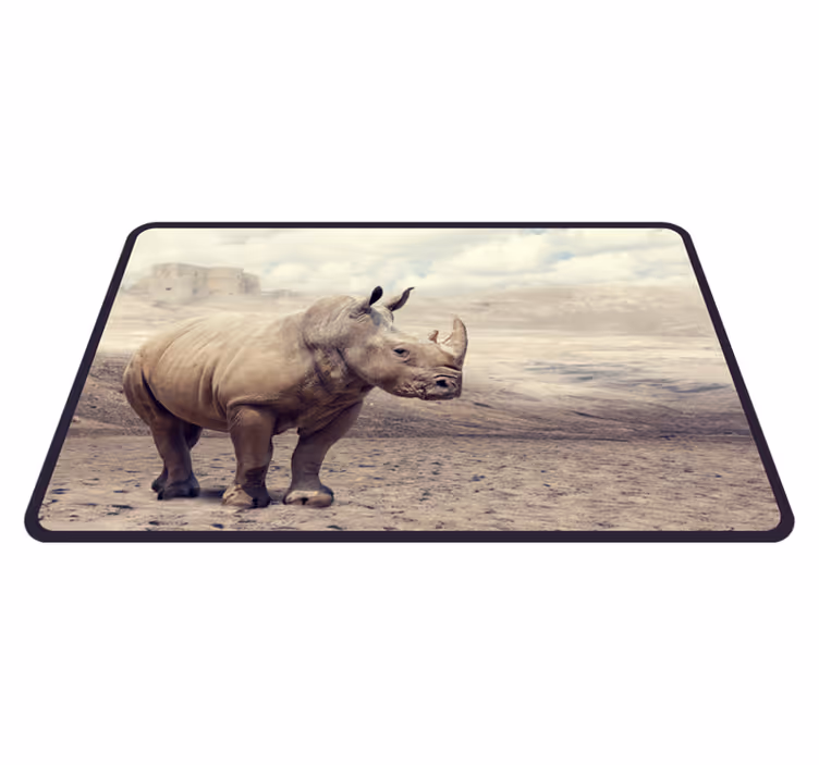 Vinyl Teppich Tiere majestätische nashornszene - TenStickers