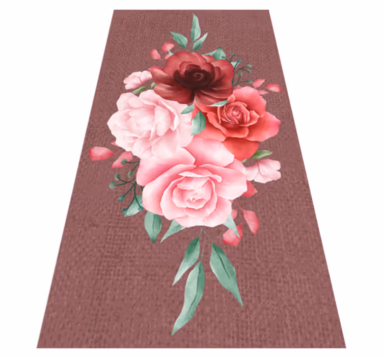 Vinyl teppich blumen rosenbouquet eleganz - TenStickers